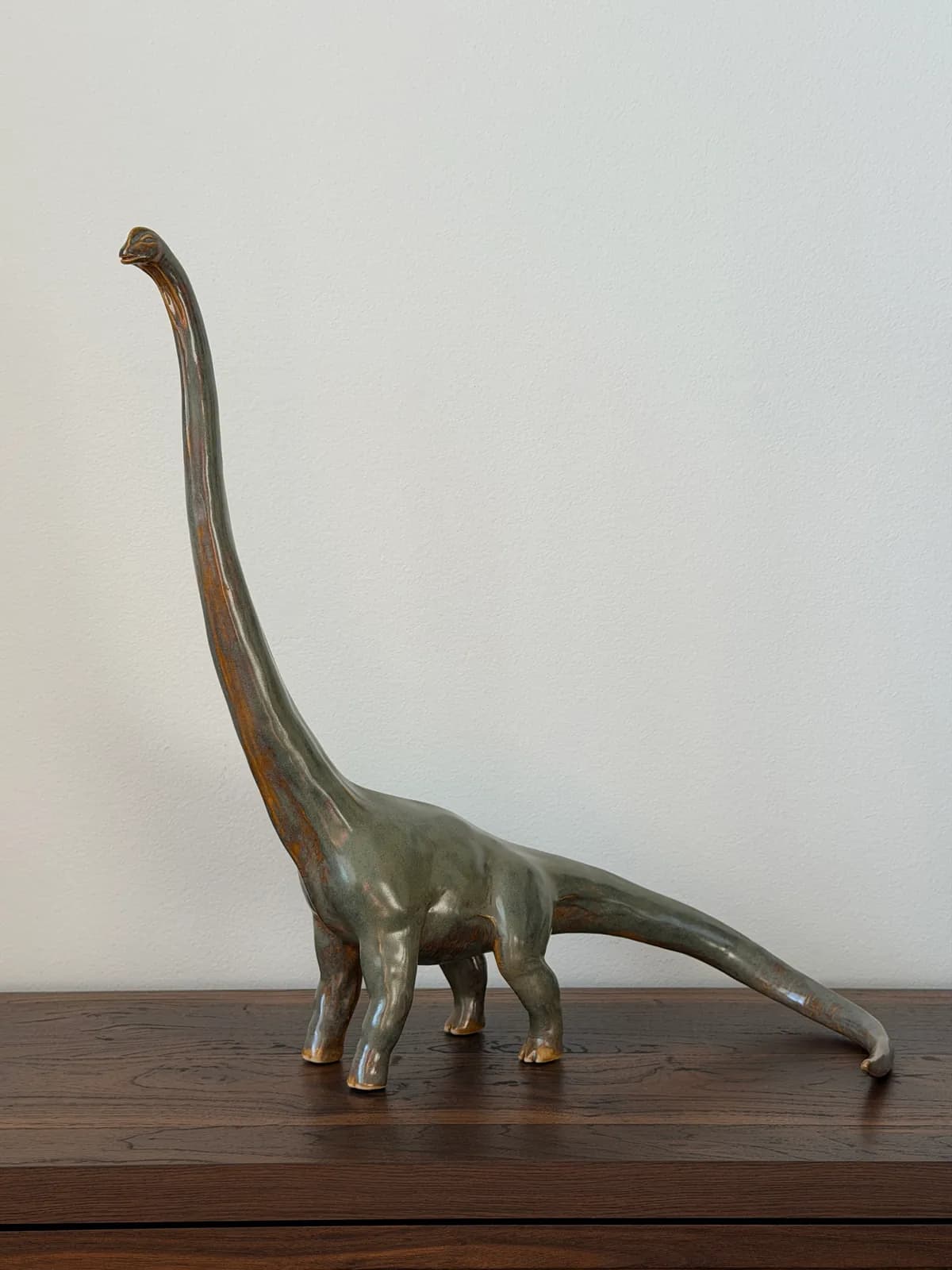 Finished bronze brachiosaurus sculpture