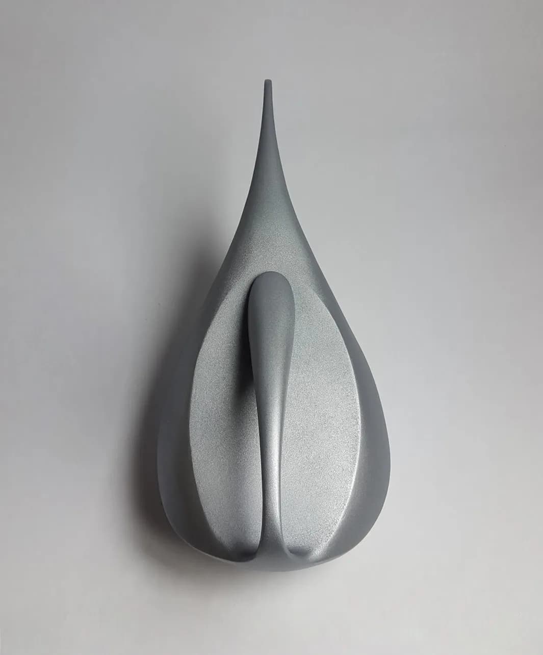 Silver sculptural form study, front view
