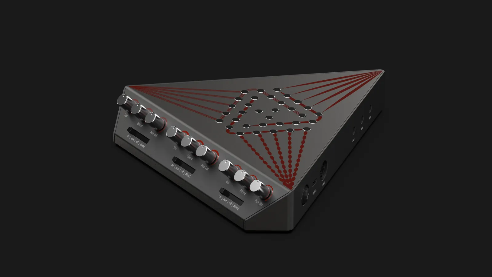 Final concept from the opposite corner, showing the side panel and ports