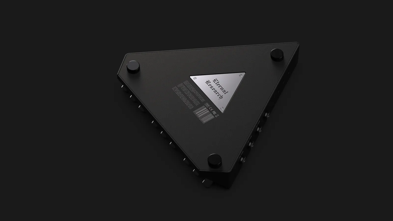 Underside with three feet and an Eternal Research badge