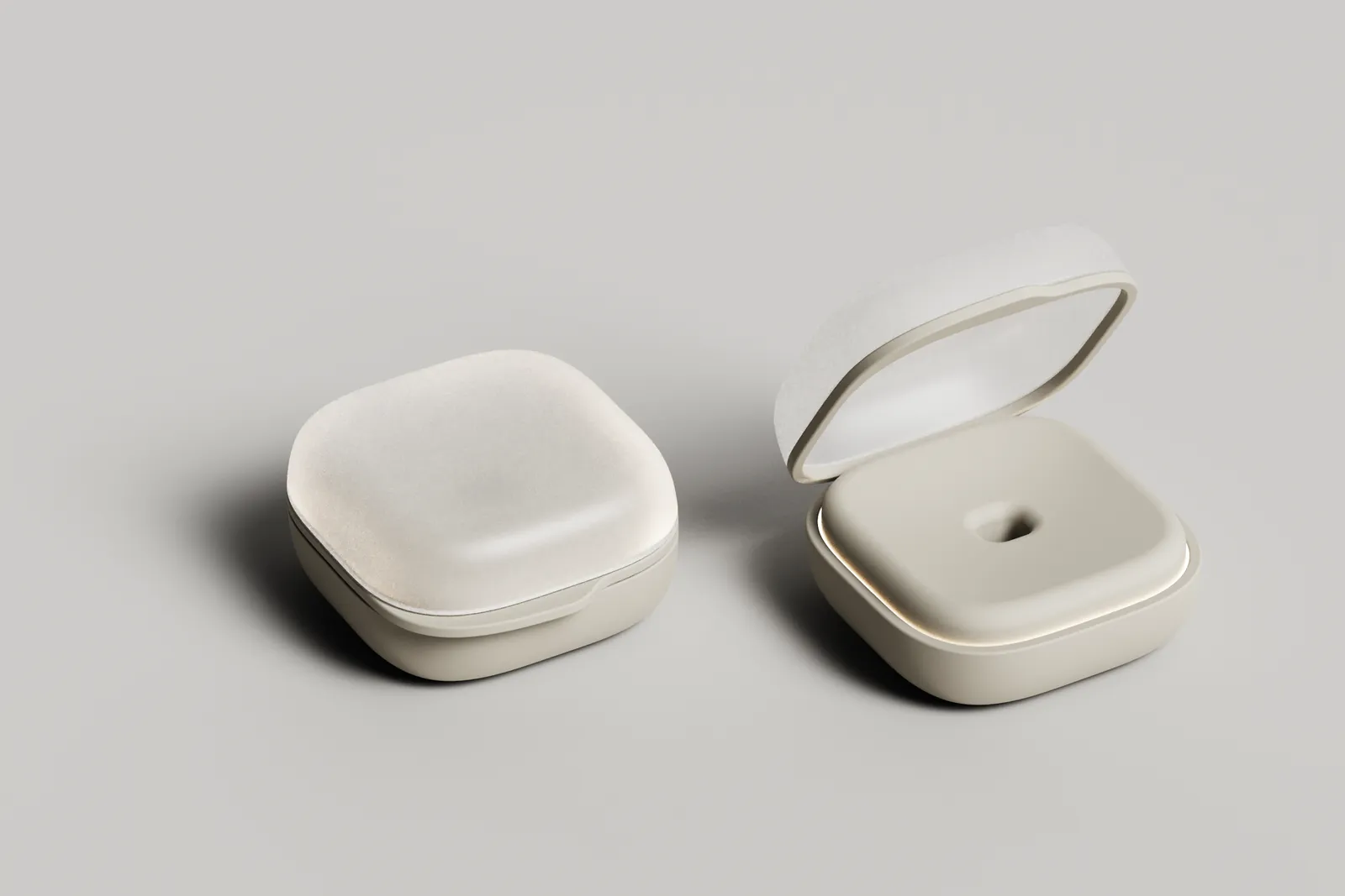 Render of a rounded-square base station with a pillowed frosted top