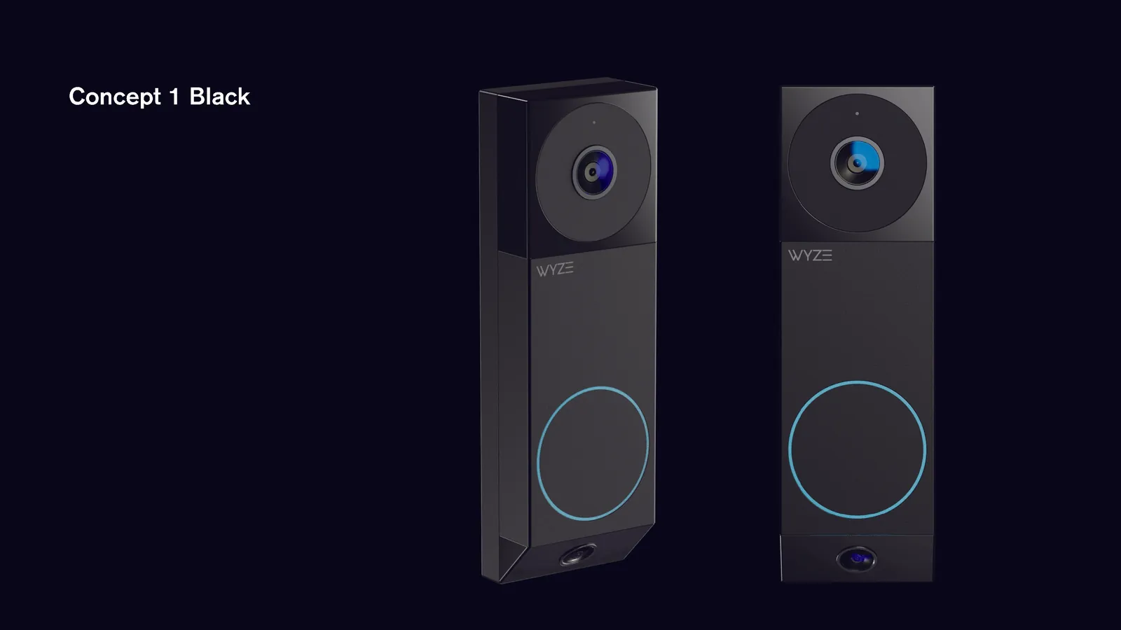 Concept 1 in black, front and three-quarter views